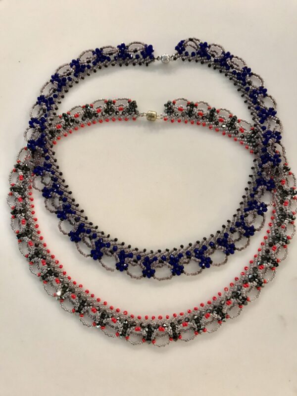 Red Blue Bead Necklace