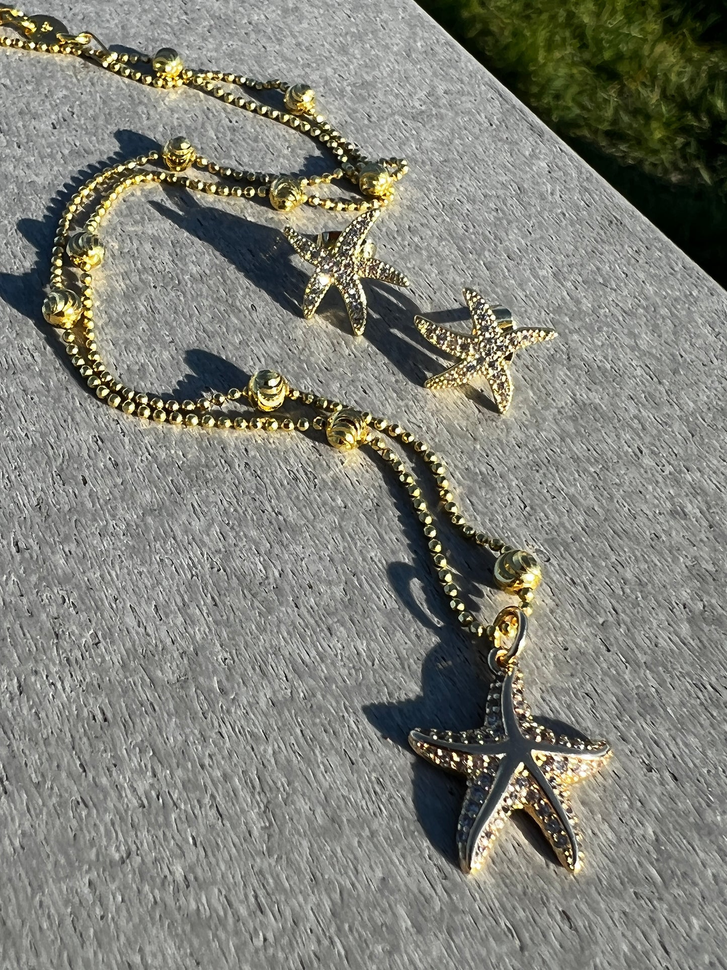 CZ or Enamel Starfish Necklace