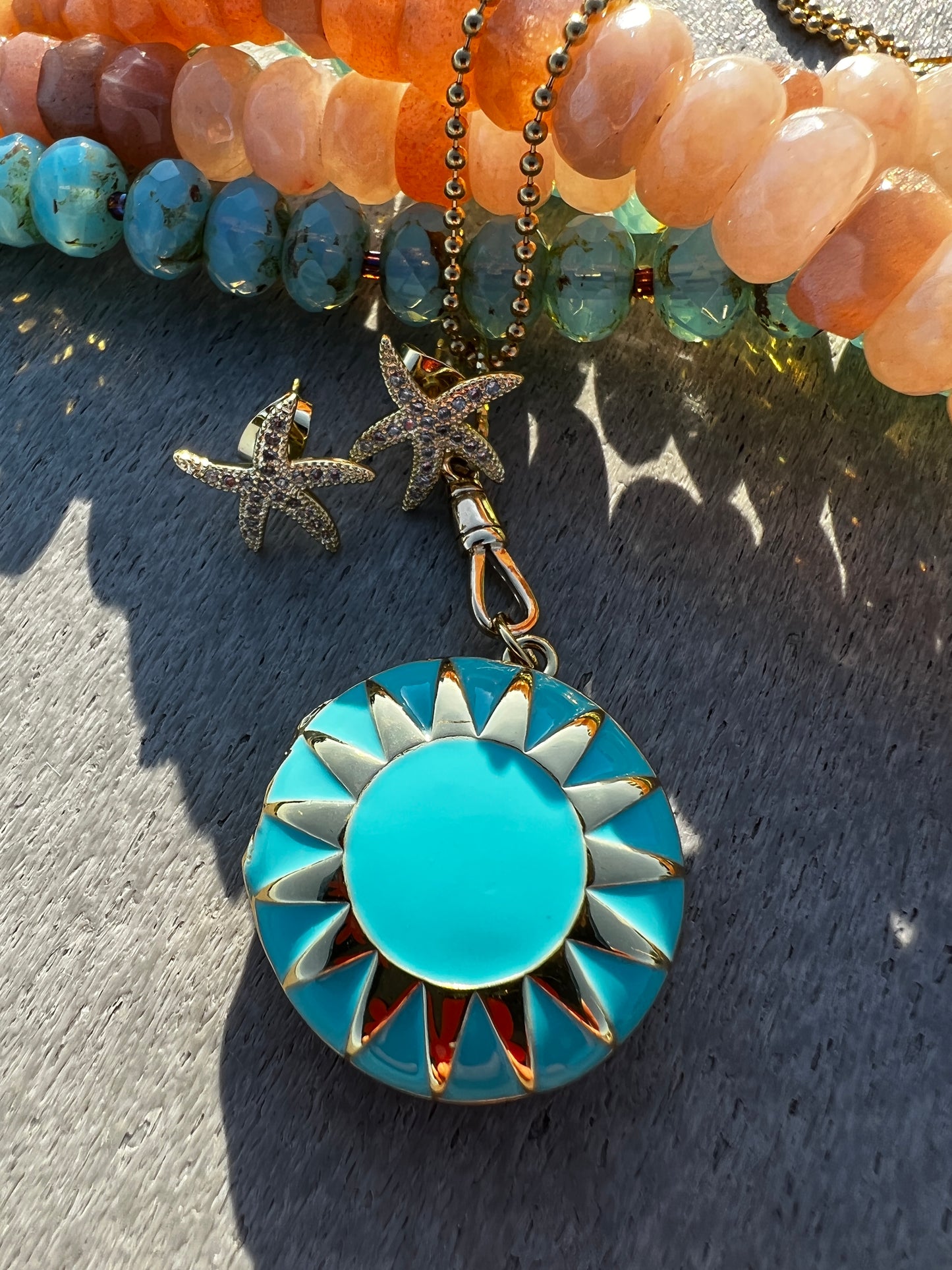 Enamel Locket Necklace