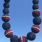 Red White Blue Bead Necklace