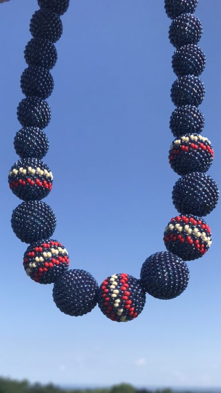 Red White Blue Bead Necklace