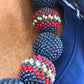 Red White Blue Bead Necklace