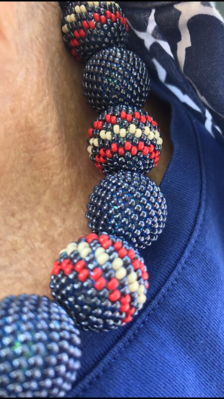 Red White Blue Bead Necklace